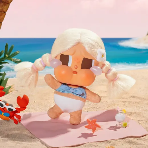 CRYBABY Chilling on the Beach, an official Vacation Mode On vinyl plush pendant product photograph